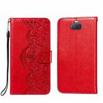 For Sony Xperia 20 Flower Vine Embossing Pattern Horizontal Flip Leather Case with Card Slot & Holder & Wallet & Lanyard(Red)