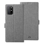 For OnePlus 8T ViLi K Series Shockproof TPU + PU Leather Magnetic Buckle Horizontal Flip Case with Card Slots & Wallet & Holder(Grey)
