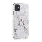 For iPhone 11 Coloured Drawing Pattern IMD Workmanship Soft TPU Protective Case With Holder(White)