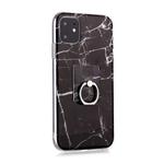 For iPhone 11 Coloured Drawing Pattern IMD Workmanship Soft TPU Protective Case With Holder(Black)