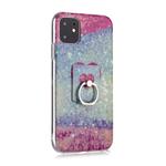 For iPhone 11 Coloured Drawing Pattern IMD Workmanship Soft TPU Protective Case With Holder(Red Heart)