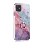 For iPhone 11 Pro Max Coloured Drawing Pattern IMD Workmanship Soft TPU Protective Case With Holder(Pink Sky)