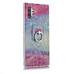 For Galaxy Note 10+ Coloured Drawing Pattern IMD Workmanship Soft TPU Protective Case With Holder(Red Heart)