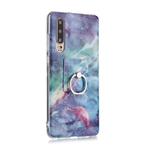 For Huawei P30 Coloured Drawing Pattern IMD Workmanship Soft TPU Protective Case With Holder(Blue Sky)
