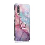 For Huawei P30 Coloured Drawing Pattern IMD Workmanship Soft TPU Protective Case With Holder(Pink Sky)