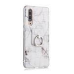 For Huawei P30 Coloured Drawing Pattern IMD Workmanship Soft TPU Protective Case With Holder(White)