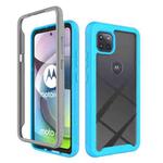 For Motorola Moto G 5G Starry Sky Solid Color Series Shockproof PC + TPU Protective Case(Light Blue)