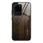 For Samsung Galaxy S20 Wood Grain Glass Protective Case(M01)