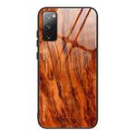 For Samsung Galaxy S20 FE Wood Grain Glass Protective Case(M06)