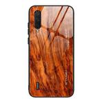 For Xiaomi Mi CC9 Wood Grain Glass Protective Case(M06)