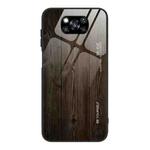For Xiaomi Poco X3 NFC Wood Grain Glass Protective Case(M01)