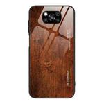 For Xiaomi Poco X3 NFC Wood Grain Glass Protective Case(M02)