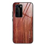 For Huawei P40 Wood Grain Glass Protective Case(M05)