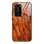 For Huawei P40 Pro Wood Grain Glass Protective Case(M06)