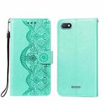 For Xiaomi Redmi 6 Flower Vine Embossing Pattern Horizontal Flip Leather Case with Card Slot & Holder & Wallet & Lanyard(Green)