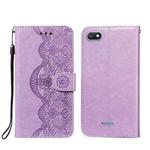For Xiaomi Redmi 6 Flower Vine Embossing Pattern Horizontal Flip Leather Case with Card Slot & Holder & Wallet & Lanyard(Purple)