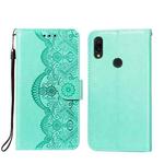 For Xiaomi Redmi 7 Flower Vine Embossing Pattern Horizontal Flip Leather Case with Card Slot & Holder & Wallet & Lanyard(Green)