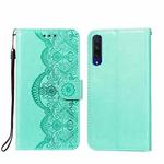 For Xiaomi Mi CC9e / Mi A3 Flower Vine Embossing Pattern Horizontal Flip Leather Case with Card Slot & Holder & Wallet & Lanyard(Green)