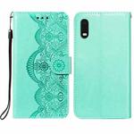 For Samsung Galaxy XCover Pro Flower Vine Embossing Pattern Horizontal Flip Leather Case with Card Slot & Holder & Wallet & Lanyard(Green)