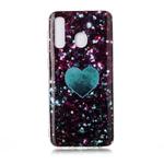 For Galaxy A20 Coloured Drawing Pattern IMD Workmanship Soft TPU Protective Case(Green Love)