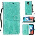 For Motorola Moto E7 Dream Catcher Printing Horizontal Flip Leather Case with Holder & Card Slots & Wallet & Lanyard(Green)