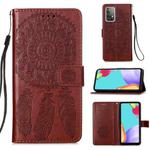 For Samsung Galaxy A52 5G / 4G Dream Catcher Printing Horizontal Flip Leather Case with Holder & Card Slots & Wallet & Lanyard(Brown)