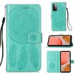 For Samsung Galaxy A72 5G / 4G Dream Catcher Printing Horizontal Flip Leather Case with Holder & Card Slots & Wallet & Lanyard(Green)