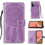 For Samsung Galaxy A72 5G / 4G Dream Catcher Printing Horizontal Flip Leather Case with Holder & Card Slots & Wallet & Lanyard(Purple)