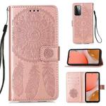 For Samsung Galaxy A72 5G / 4G Dream Catcher Printing Horizontal Flip Leather Case with Holder & Card Slots & Wallet & Lanyard(Rose Gold)