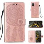 For Xiaomi Poco M3 / Redmi Note 9 4G Dream Catcher Printing Horizontal Flip Leather Case with Holder & Card Slots & Wallet & Lanyard(Rose Gold)