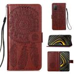 For Xiaomi Poco M3 / Redmi Note 9 4G Dream Catcher Printing Horizontal Flip Leather Case with Holder & Card Slots & Wallet & Lanyard(Brown)