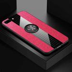 For iPhone 8  /7 XINLI Stitching Cloth Texture Shockproof TPU Protective Case with Ring Holder(Red)