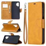 For Samsung Galaxy A32 5G Retro Lambskin Texture Pure Color Horizontal Flip PU Leather Case with Holder & Card Slots & Wallet & Lanyard(Yellow)