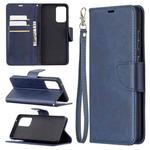 For Samsung Galaxy A72 5G / 4G Retro Lambskin Texture Pure Color Horizontal Flip PU Leather Case with Holder & Card Slots & Wallet & Lanyard(Blue)