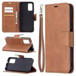 For Xiaomi Poco M3 Retro Lambskin Texture Pure Color Horizontal Flip PU Leather Case with Holder & Card Slots & Wallet & Lanyard(Brown)