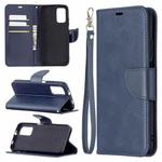 For Xiaomi Poco M3 Retro Lambskin Texture Pure Color Horizontal Flip PU Leather Case with Holder & Card Slots & Wallet & Lanyard(Blue)