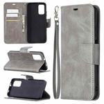 For Xiaomi Poco M3 Retro Lambskin Texture Pure Color Horizontal Flip PU Leather Case with Holder & Card Slots & Wallet & Lanyard(Grey)