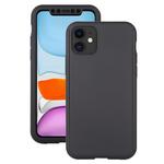 For iPhone 11 Shockproof PC Full Coverage Protective Case with Tempered Glass Film(Black)