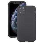 For iPhone 11 Pro Max Shockproof PC Full Coverage Protective Case with Tempered Glass Film(Black)
