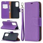 For Samsung Galaxy A52 5G / 4G Litchi Texture Pure Color Horizontal Flip PU Leather Case with Holder & Card Slots & Wallet & Lanyard(Purple)