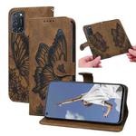 For OPPO A52 / A72 / A92 Retro Skin Feel Butterflies Embossing Horizontal Flip Leather Case with Holder & Card Slots & Wallet(Brown)