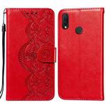 For Huawei P smart+ / nova 3i Flower Vine Embossing Pattern Horizontal Flip Leather Case with Card Slot & Holder & Wallet & Lanyard(Red)