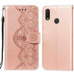 For Huawei P smart+ / nova 3i Flower Vine Embossing Pattern Horizontal Flip Leather Case with Card Slot & Holder & Wallet & Lanyard(Rose Gold)