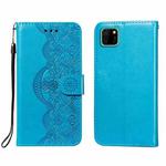 For Huawei Y5p / Honor 9S Flower Vine Embossing Pattern Horizontal Flip Leather Case with Card Slot & Holder & Wallet & Lanyard(Blue)