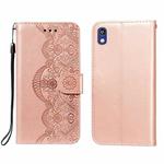 For Huawei Y5 (2019) / Honor 8S Flower Vine Embossing Pattern Horizontal Flip Leather Case with Card Slot & Holder & Wallet & Lanyard(Rose Gold)