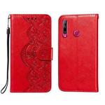 For Huawei Honor 10i Flower Vine Embossing Pattern Horizontal Flip Leather Case with Card Slot & Holder & Wallet & Lanyard(Red)