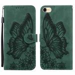 Retro Skin Feel Butterflies Embossing Horizontal Flip Leather Case with Holder & Card Slots & Wallet For iPhone 6 / 6s(Green)