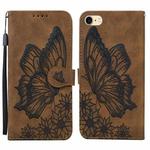 Retro Skin Feel Butterflies Embossing Horizontal Flip Leather Case with Holder & Card Slots & Wallet For iPhone 6 / 6s(Brown)