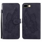 Retro Skin Feel Butterflies Embossing Horizontal Flip Leather Case with Holder & Card Slots & Wallet For iPhone 6 Plus / 6s Plus(Black)