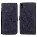 For iPhone 11 Retro Skin Feel Butterflies Embossing Horizontal Flip Leather Case with Holder & Card Slots & Wallet (Black)